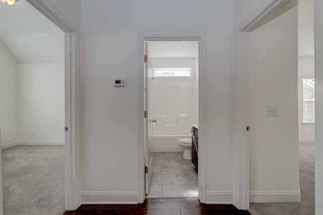 full bathroom featuring vanity, toilet, and shower / tub combination