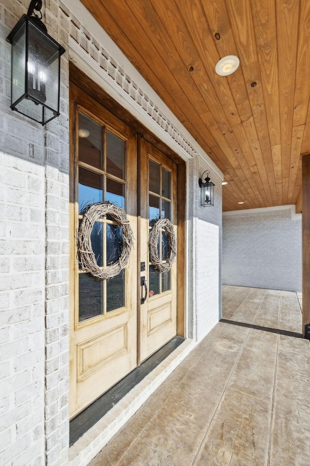 property entrance with french doors