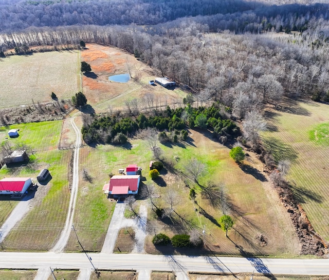 drone / aerial view with a rural view