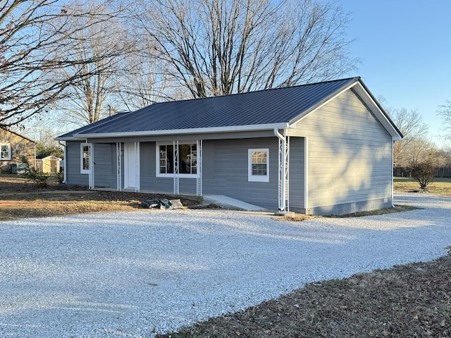 view of single story home