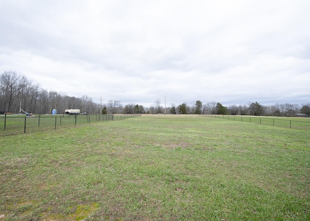 view of yard featuring a rural view