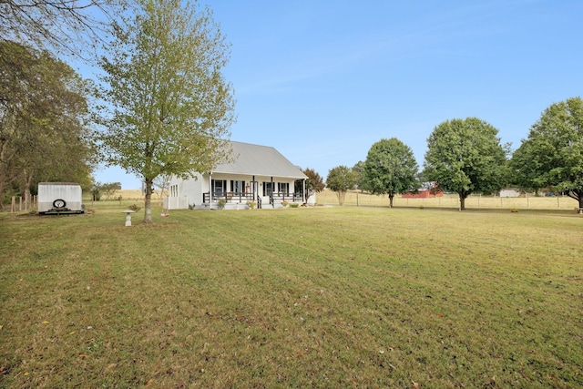 view of yard with a porch