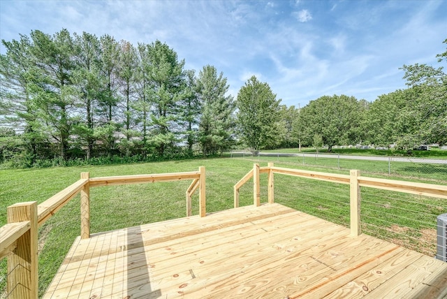 deck featuring a yard