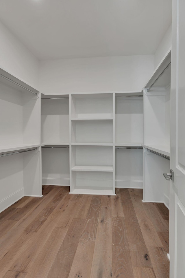 walk in closet featuring wood finished floors