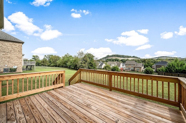 deck with a lawn