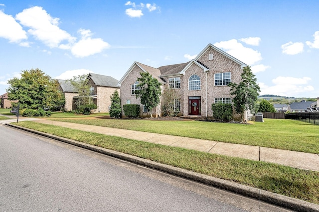 view of front of house with a front lawn