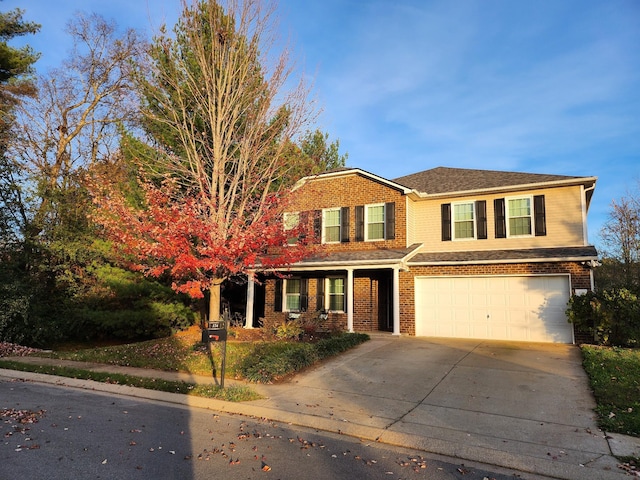 view of front facade featuring a garage