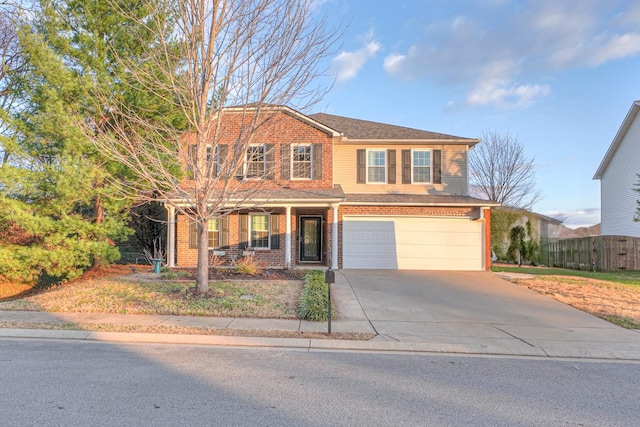 view of front property featuring a garage