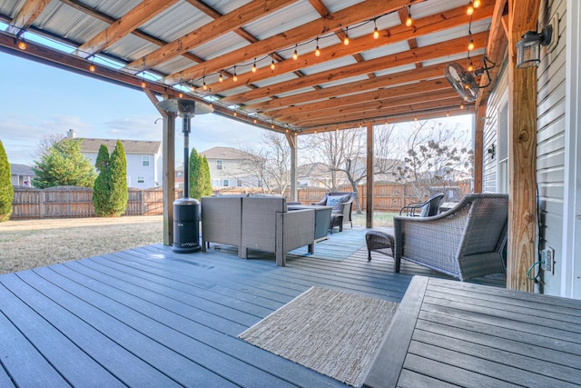 deck with outdoor lounge area