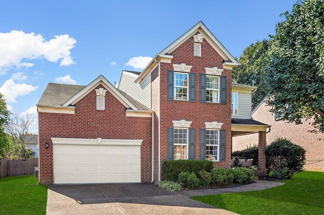 front facade with a garage