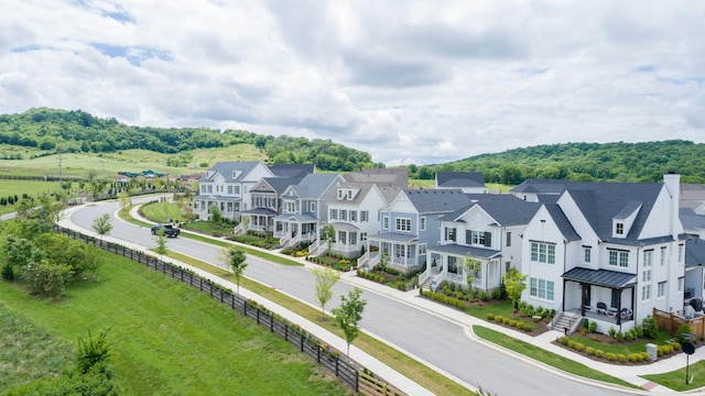 aerial view with a residential view