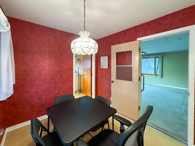 dining room featuring carpet floors