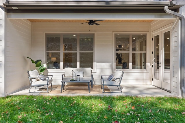 view of patio / terrace with ceiling fan