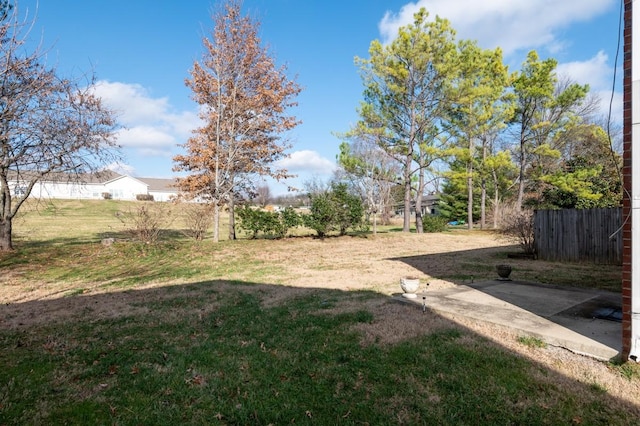 view of yard with a patio area