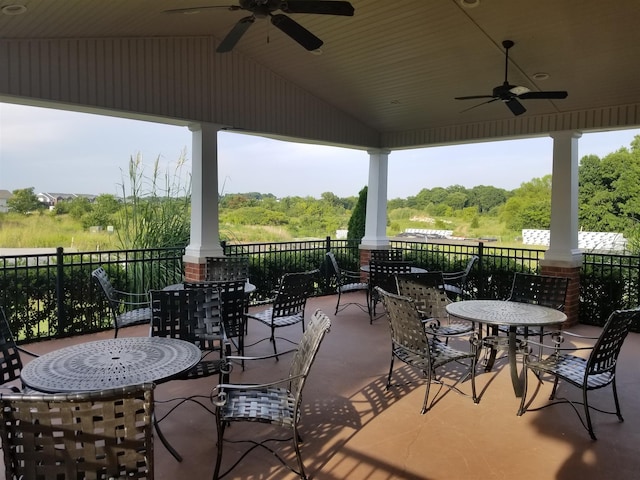 view of patio / terrace with ceiling fan