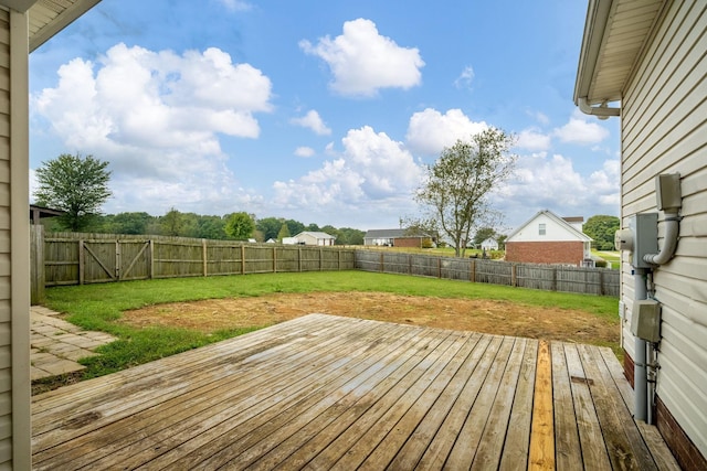 deck with a yard