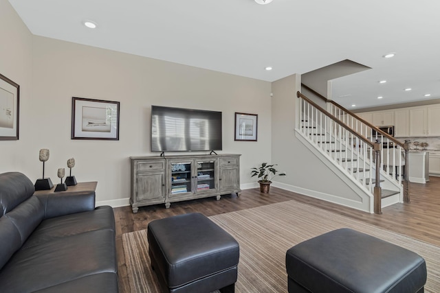 living room featuring hardwood / wood-style floors