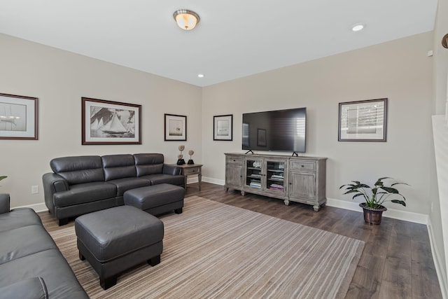 living room featuring hardwood / wood-style flooring