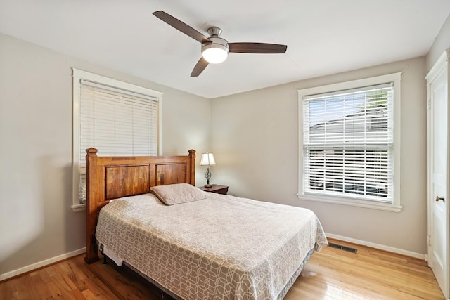 3417 Pleasant Valley Rd, Nashville, TN 37204 - bedroom with light hardwood / wood-style flooring and ceiling fan