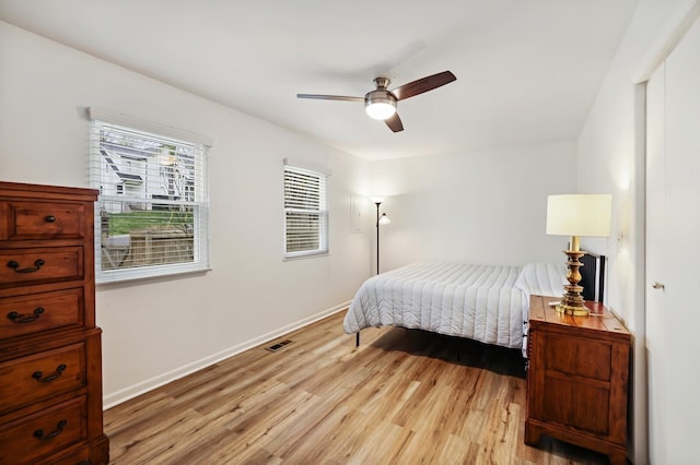 3417 Pleasant Valley Rd, Nashville, TN 37204 - bedroom with ceiling fan and light hardwood / wood-style flooring