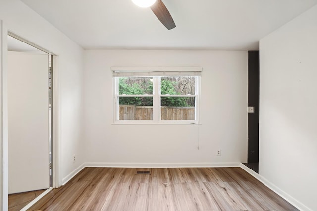 3417 Pleasant Valley Rd, Nashville, TN 37204 - empty room featuring ceiling fan and light hardwood / wood-style floors