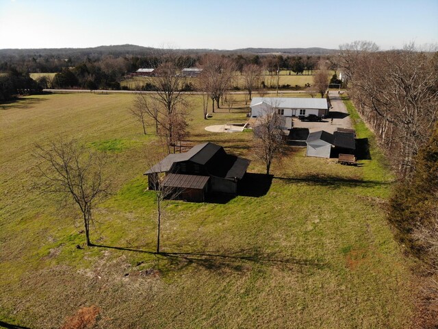 aerial view with a rural view