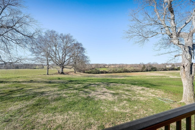 view of yard with a rural view