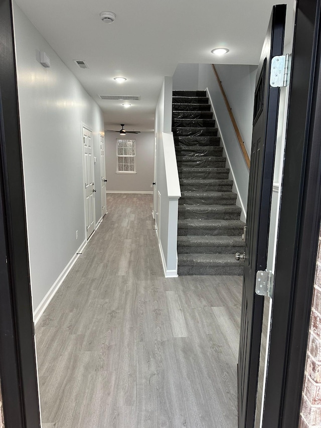 interior space featuring light wood-type flooring