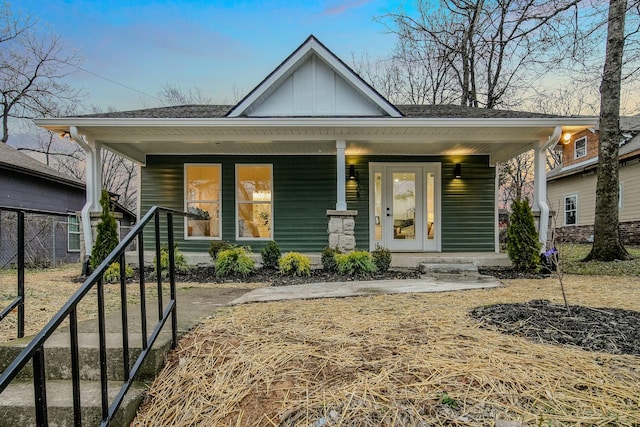 view of front of home featuring covered porch