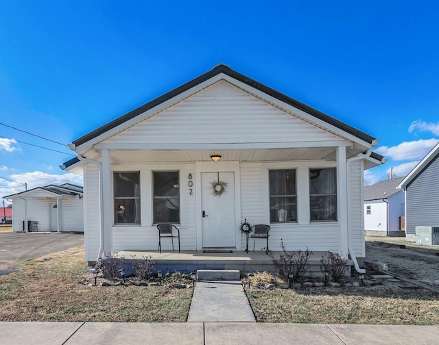 bungalow-style home featuring covered porch