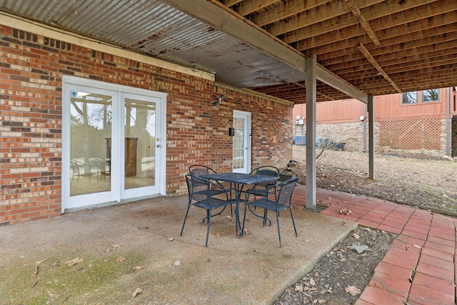 view of patio featuring french doors