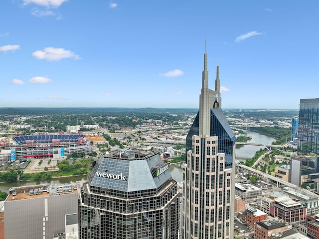 property's view of city featuring a water view