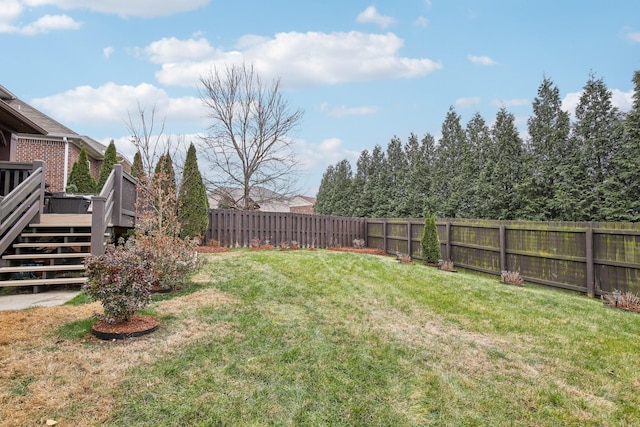 view of yard featuring a deck