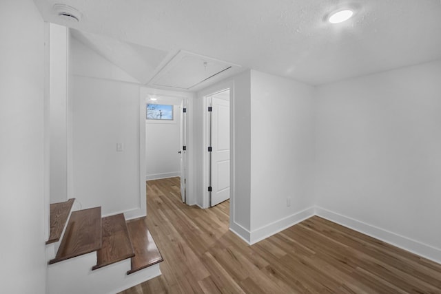 interior space with light hardwood / wood-style floors