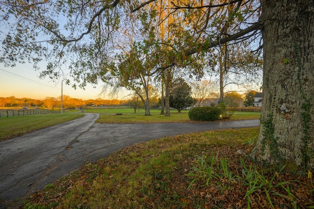 view of road featuring a rural view