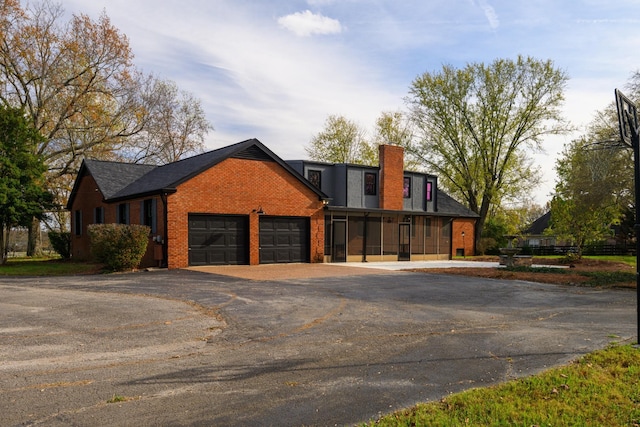 view of front facade with a garage