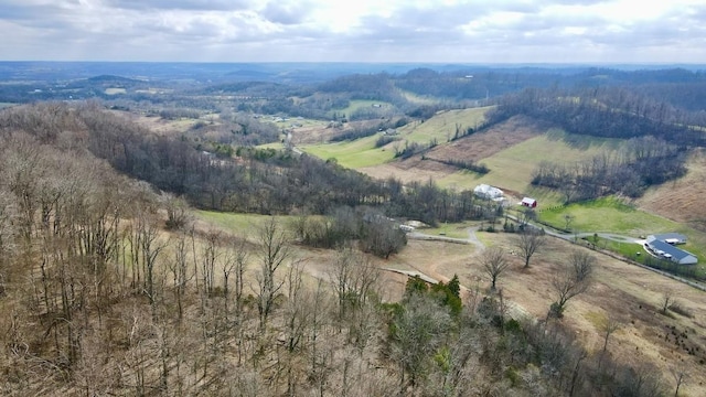 bird's eye view with a rural view