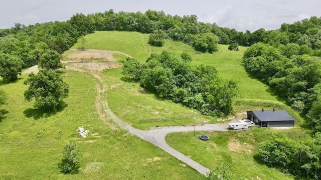 bird's eye view with a rural view