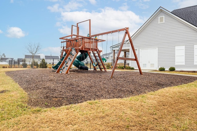 view of playground featuring a yard