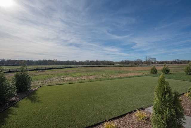 view of yard with a rural view