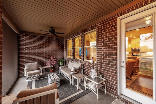 view of patio with an outdoor living space