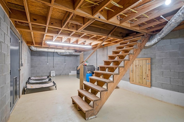 basement featuring washer / clothes dryer