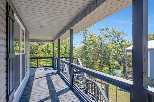 balcony with a water view