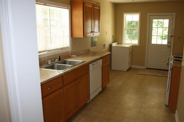 kitchen with a wealth of natural light, dishwasher, stove, and sink