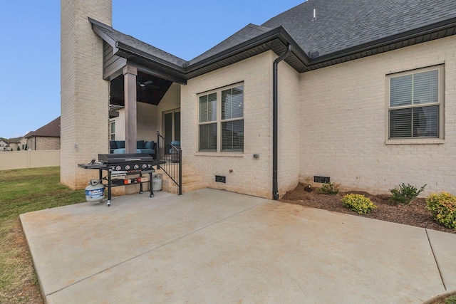 view of patio featuring area for grilling