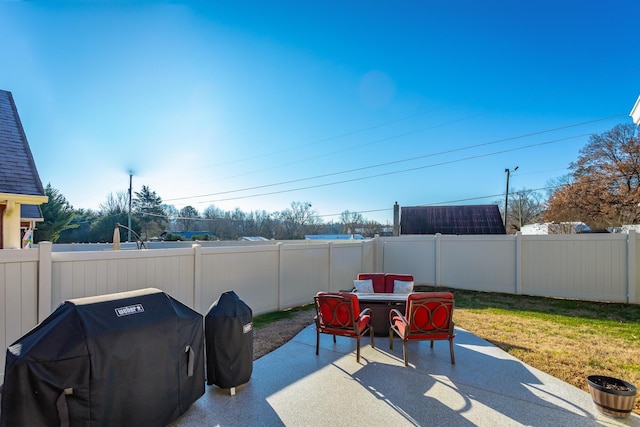 view of patio with area for grilling