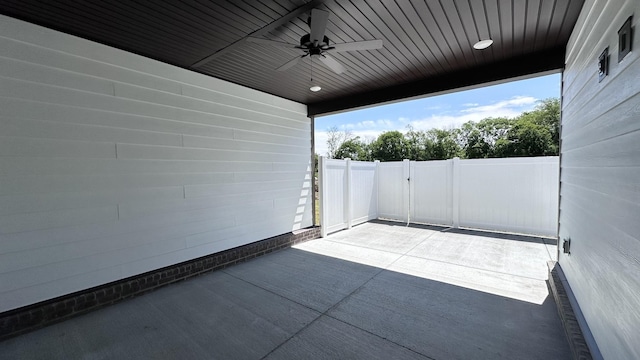 view of patio / terrace featuring ceiling fan