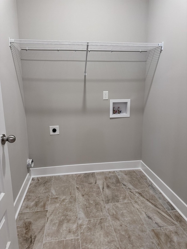 clothes washing area featuring washer hookup and electric dryer hookup