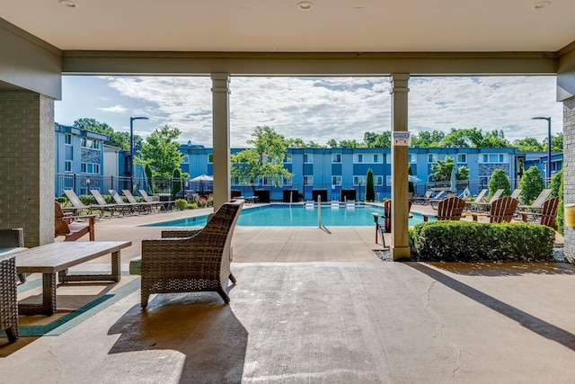 view of pool with a patio area