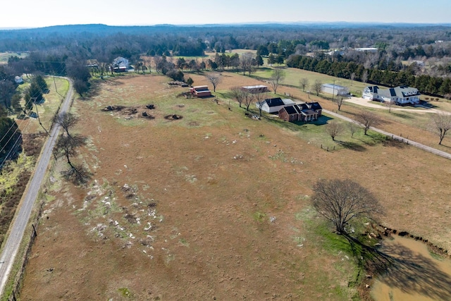 bird's eye view featuring a rural view